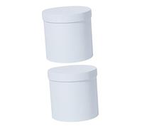 Housoutil 2pcs Box Bouquet Box Decorations Anniversary Day Bride Single Bridal Flowers Plants Proposal Round Bulk Ribbon Surprise Planter for Couples Woman Present Bento present Cardboard White