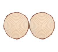 Housoutil 2pcs Brown Wooden Rounds with Smooth Surface, Round Wood Cutouts for Creative Handicrafts and Home Decor, Convenient to DIY, Large Wood Slices for Centrepieces and Craft Projects