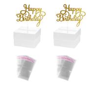 Housoutil 2pcs Cake Money Pull Box Set Large Birthday Cake Money Box Ornament with Fine Line Decoration Non-edible Topper for Party Celebration