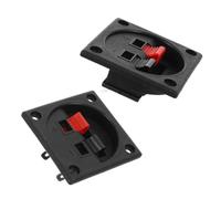 Housoutil 2pcs Double Row Speaker Terminal Connector Binding Post Screw Cup Metal Speaker Box Terminal Cups Abs and Zinc Alloy Material for Concerts and Speeches, Easy Connection and Wiring