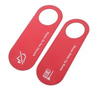 Housoutil 2PCS Double-sided PU Leather Door Signs with Do Not Disturb and Please Make Up Messages Privacy Door Knob Hanging Boards for Office Home Hotel Fits Various Handle