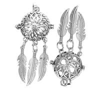 Housoutil 2Pcs Dreamcatcher Pendant Necklace Accessories Unique Hollow Aroma Pad Container for DIY Jewelry Making Creative Charm for Style for Friends and Loved Ones