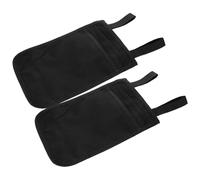 Housoutil 2pcs Foldable Walking Cane Bag Pouch with Cup Holder for Underarm Crutches, Lightweight Oxford Cloth Crutch Accessories Organizer for Everyday Carry and Bus Stations, Black
