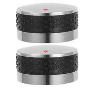 Housoutil 2pcs Gas Stove Knobs Replacement for Cooking Appliances and Oven, Silver Abs Plastic with Ergonomic Design and Smooth Surface, Suitable for Outdoor Cooking and Kitchen Use