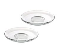 Housoutil 2pcs Glass Saucers for Coffee Cups and Tea Plates, Round Decorative Snack Dishes with Good Texture, Not Easy to Deform, for Homes and Restaurants