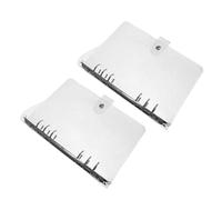 Housoutil 2Pcs Glitter Six Ring Binder Journal Protector PVC Cover Portable Loose Leaf Notebook Shell Transparent Travel Diary Case