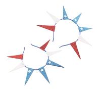 Housoutil 2pcs Glitter Star Headbands for Women Comfortable Felt and Iron Material Versatile Patriotic Party Accessory for 4th of July Independence Day and Veterans Day Celebrations