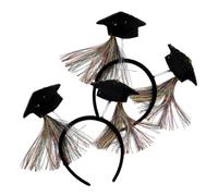 Housoutil 2pcs Graduation Headband Doctor Hat Hairband Colourful Tassel Sequin Iron Wire Plastic Fabric Spring Headband for Adults Teens Graduation Party Photo Props