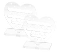 Housoutil 2pcs Heart Shaped Plastic Earring Display Stand Earrings Storage Holder with Wear Resistance and Break Resistance for Exhibitions and Showrooms