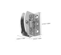 Housoutil 2pcs Heavy Duty Glass Door Hinges Silver Frameless Cabinet Shower Door Pivot Clamp for Bathroom and Display Cabinet Glass Panels Double Clamp Hardware