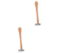 Housoutil 2pcs Jewelry Stamping Hammer Lightweight Round Head Hammer with Wooden Handle for Polishing and Shaping Steel Craft Tool for DIY Jewelry Making and Maintenance