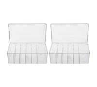 Housoutil 2pcs Large Capacity Acrylic Makeup Organizer with Lid for, Effective Dust Barrier and Divided Storage Compartments, for Makeup Routine and Pill Storage