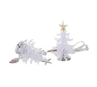 Housoutil 2pcs LED Acrylic Christmas Tree Night Lights with Color Changing Soft Glow Lightweight Holiday Tabletop Centerpiece for Dorm and Bedroom Decor