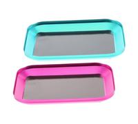 Housoutil 2pcs Magnetic Parts Tray Aluminum Alloy Screw Organizer Bowl with Strong Magnetic Base for Travel-Friendly Portable Tool Storage and Categorized Hardware Layout