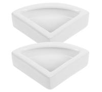 Housoutil 2pcs Medium Triangle Reptile Feeding Bowls Anti-escape Lizard Food Dish Water Feeder Stable Flat Base for Small Reptiles Pet Tortoise Turtle Feeding