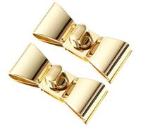 Housoutil 2pcs Metal Clasp Lock Turn Locks Golden Zinc Alloy Never Fade Solid Weight Unique Shape Elegant Delicate Handbag Accessories for Purse Making