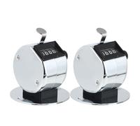 Housoutil 2pcs Metal Hand Tally Counters Mechanical Counting Tools with Chrome-plated Shell for Attendance Traffic Flow Game Statistics