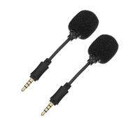 Housoutil 2pcs Mini Noise Cancelling Microphone for Laptop with Omnidirectional Design and Professional Shielded Wire, Portable Plastic and Copper Build for Live Singing and Recording