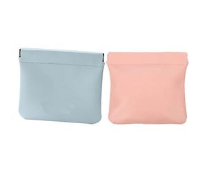 Housoutil 2pcs Mini Pu Leather Lipstick Holder Pouch Set, Portable Cosmetic Bags for Travel and Work, Practical Storage for Lip Gloss and Little Things, Comfortable to Use
