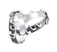 Housoutil 2pcs Music Couple Ring Decorative Open Ring for Girl and Boy Romantic Lover's Musical Note Design for Wedding Jewelry and Everyday Finger