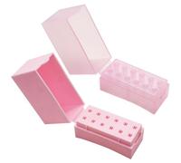 Housoutil 2pcs Nail Drill Bit Organizer Case with 12 Small Round Holes Manicure Polisher Storage Box for Nail Drill Bits Suitable for Manicure Supplies Pink and