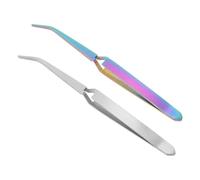 Housoutil 2pcs Nail Tweezers Nail Art Fixing Clips Stainless Steel High-grade Sturdy Safe and Comfortable to Use Suitable for Personal Home Use and Professional Salon