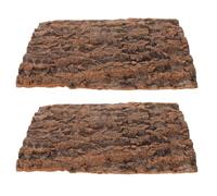 Housoutil 2pcs Natural Cork Bark Terrarium Background Boards 11.8x9.8 Inches Reptile Tank Habitat Decor with Weather Resistant Bark Material and Easy Installation for Bearded Dragon