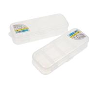 Housoutil 2pcs Pencil Case Cigarette Storage Double-Sided Double-Opening Plastic Boxes Lightweight Student Stationery Boxes