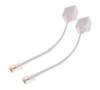 Housoutil 2pcs Phone Jack Adapter Cable Compact Network to Telephone Line Converter for Analog Phone Connection Signal Transmission Stable Firm Joint Portable Lightweight Design