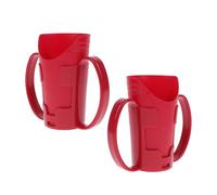 Housoutil 2pcs Plastic Drinking Cups for Elderly with Dysphagia Featuring Dual Handles and Slanted Cut Out Bottle Shape, Lightweight and Portable for Home Care Use