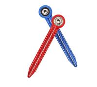 Housoutil 2pcs Portable Aluminum Alloy Circle Maker Compass Ruler for Precise Woodworking and Drafting Compact Drawing Tool for Carpentry and Architectural Design Red and Blue
