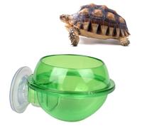 Housoutil 2pcs Practical Reptile Water Feeder and Feeding Bowl for Tortoise and Lizard, Creative Plastic Water Drinking Tool with Suction Cup for Secure Attachment in Terrariums