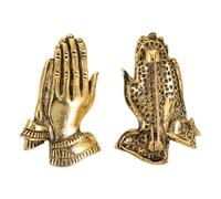 Housoutil 2pcs Praying Hands Lapel Pin Brooch for Business Suit and Formal Occasions, Elegant Lightweight Alloy Faith Brooch for Women and Men, Multipurpose Religious Jewelry Accessory