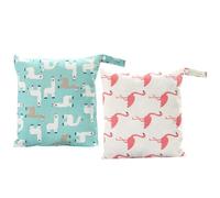 Housoutil 2pcs Reusable Wet Dry Diaper Storage Bag for Travel Outdoors | Linen Portable Pouch, Breathable Blue Set, Nursery Organizer for Wet or Dry Diapers and Baby Storage