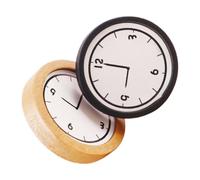 Housoutil 2pcs Scale Miniature Wooden Wall Clock Dollhouse Furniture Accessories in Yellow and Black Detailed Small Decorative Clock for Dollhouse Desk and Tiny Home Decor