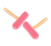 Housoutil 2pcs Soft Silicone Bunny Brush for Adult Rabbits and Hamsters Ergonomic Arc Shape with Wide Surface and Contour Fitting Brush Head for Gentle Pet Grooming and Hair Removal