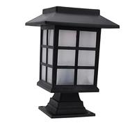 Housoutil 2pcs Solar Powered Outdoor Pillar Lawn Lamps LED Lights for Garden Pathway Solar Energy Lighting for Pillars