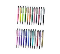 Housoutil 2pcs Stylus Pens Multifunctional Crystal Diamond and Ballpoint Pens for Capacitive Touch Screen Device Slim Design for Tablet Use