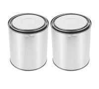 Housoutil 2pcs Thickened Round Metal Cans with Lids for Lab Sampling and Paint Storage Leak Sealing Sturdy Construction for Factories and Construction Sites