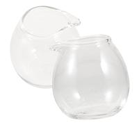 Housoutil 2pcs Unbreakable Glass Milk Pitcher Mini Pitcher Spout Decorative and Practical Milk Container for Work Sauce Soy Sauce Seasoning