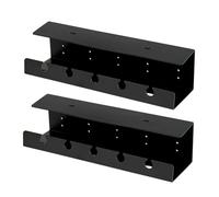Housoutil 2pcs Under Desk Cable Organizer Tray Self Adhesive Wire Management for Power Strips Cords Large Capacity Multi Function Storage for Office Home