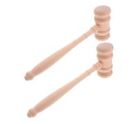 Housoutil 2PCS Unfinished Wooden Judge Gavel Ergonomic Comfortable Grip Courtroom Hammer for Party Cosplay Lawyer Costume Prop Smooth Hand Polished Natural Wood