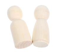 Housoutil 2pcs Unfinished Wooden Peg Dolls Natural Wood Figures for DIY Crafts Unpainted Doll Bodies for Creative Projects Safe and Durable Decorative for All Ages