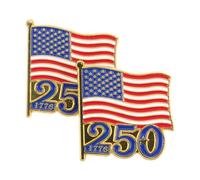 Housoutil 2pcs Usa Flag Brooch Set with Red Enamel Alloy, User-friendly Clasp for Jackets and Backpacks, for Independence Day and Community Parade, Patriotic Veterans Lapel Pins