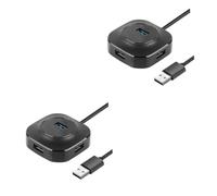 Housoutil 2pcs Usb Hub Usb 2.0 4-port Hub for Laptop Usb c 3.0 Connectivity Fast Transfer Speed 480mbps Compact Design Silver