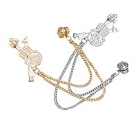 Housoutil 2pcs Violin Brooch Clothes Lapel Pin Alloy Creative Modern Stylish Pin Design Fixed on Hat Backpack Anniversary Birthday
