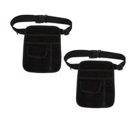Housoutil 2pcs Waiter Waist Money Pouch with Multipocket Layout Canvas Material, Adjustable Belt, Compact and Lightweight Design, Easy to Clean Surface, Suitable for Restaurant and Bars Use