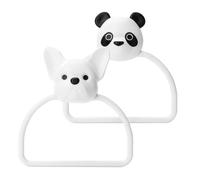 Housoutil 2Pcs Wall Mounted Hand Towel Holder Cartoon Animal Towel Rack for Bathroom Featuring Smooth Surface and Safe Use