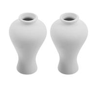 Housoutil 2pcs White Ceramic Vases for Home Decoration with Unique DIY Design and Boho Style, Porcelain Flower Bottles for Art Education and Table Centrepieces
