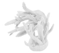 Housoutil 2pcs White Coral Reef Aquarium Decorations Ornaments Made of Pvc with Stable Underwater Placement and Low Maintenance for Betta Fish Tank Seawater Setups